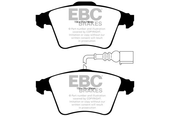DP41935R Pastillas de freno YELLOWSTUFF EBC Brakes para Volkswagen Touareg 1st Gen