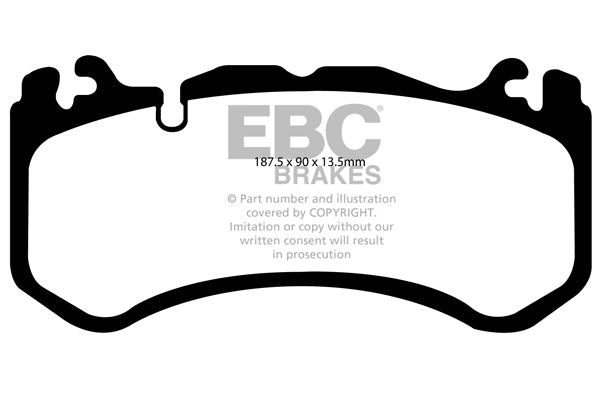 DP81939RP1 Pastillas de freno de competición RP-1 Racing EBC Brakes para Audi RS6 C6 RS6 C7 RS7 4G8 MASERATI Quattroporte M156 Mercedes-Benz AMG GT R AMG GT S AMG GT C Roadster AMG GT 4 Door Coupe 43 AMG 4Matic AMG GT 4 Door Coupe 53 AMG 4Matic AMG