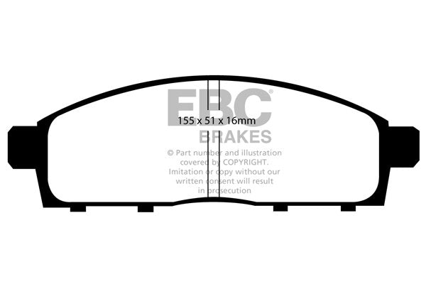 DP41963R Pastillas de freno YELLOWSTUFF EBC Brakes para Fiat COMMERCIAL Fullback Mitsubishi COMMERCIAL L 200 0615 L 200 15