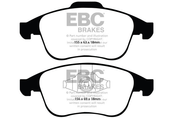 DP1992 Pastillas de freno ULTIMAX2 EBC Brakes para Renault Laguna 3 Laguna 3 Coupe Latitude