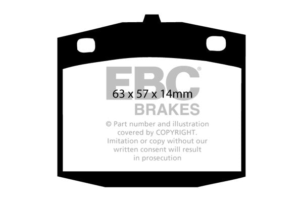 DP286 Pastillas de freno ULTIMAX2 EBC Brakes para Datsun Bluebird 810 Sunny B310 120Y Sunny B310 140Y Sunny B310 Violet A10 Nissan Bluebird 810 Skyline C210 Sunny B310 120Y Sunny B310 140Y Sunny B310 Violet 710