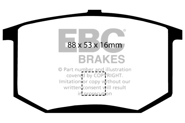 DP4298R Pastillas de freno YELLOWSTUFF EBC Brakes para Lotus Esprit Lotus Esprit Esprit Turbo