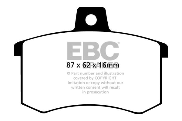 DP370 Pastillas de freno ULTIMAX2 EBC Brakes para Alfa Romeo 33 164 Audi 80 80 Avant 80 quattro 90 90 quattro 100 100 quattro 100 Avant quattro 200 200 Avant 200 quattro 200 quattro Avant Cabriolet Coupe Coupe quattro quattro WR quattro MB quattro