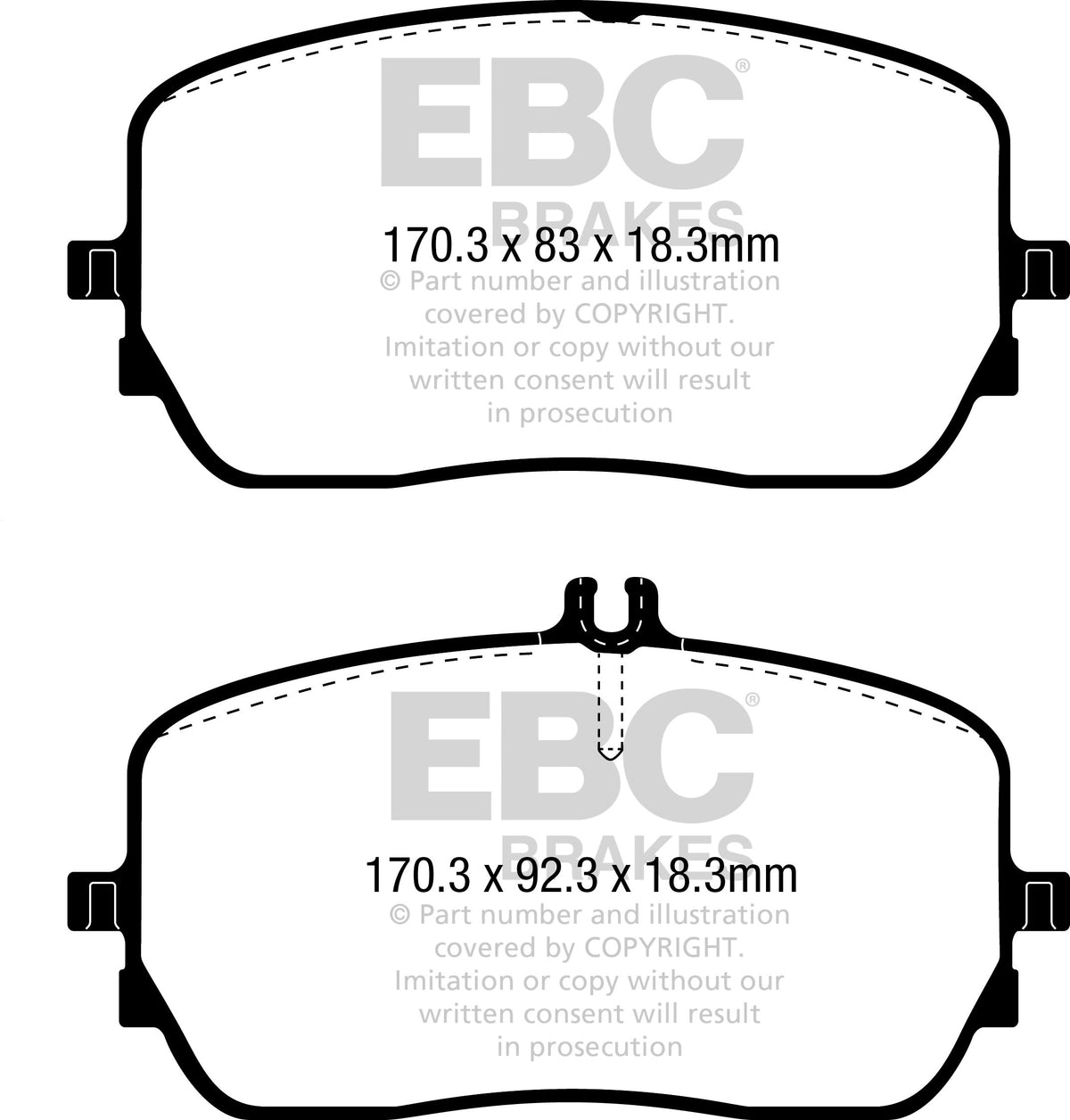 DP42396R Pastillas de freno YELLOWSTUFF EBC Brakes para Mercedes-Benz GLEClass W167 GLE300d 4Matic GLEClass W167 GLE350d 4Matic GLEClass W167 GLE350de 4Matic GLEClass W167 GLE400d 4Matic GLEClass W167 GLE450 4Matic GLEClass W167 GLE53 AMG GLEClass