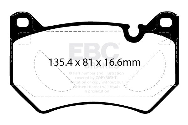 Pastillas de freno DP42436R YELLOWSTUFF EBC Brakes para Audi Q5 FY Q5 quattro FY Volkswagen Touareg 3rd Gen Audi Q5 FY