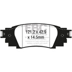 Pastillas de freno DP43080R YELLOWSTUFF EBC para Lexus ES300h RX450h UX250h Suzuki Across Toyota Camry Rav 4 XA50 Lexus RX350 RX450H Toyota RAV 4 RX200t RX300 Corolla Cross ES250 ES300h Avalon XX50 Avalon XX50 TRD Avalon C-HR Camry TRD Corolla Cross