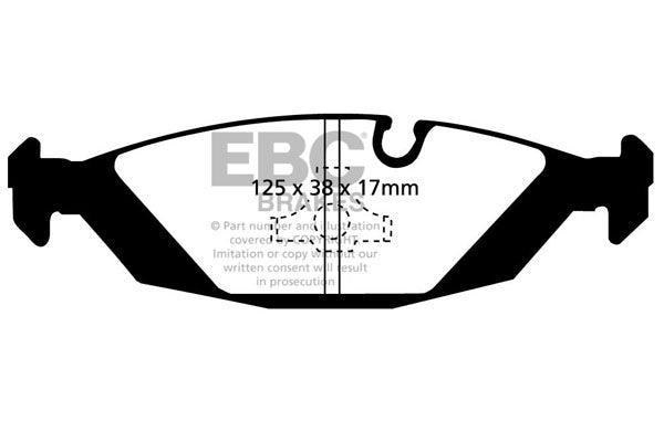 DP4447R Pastillas de freno YELLOWSTUFF EBC Brakes para BMW Serie 3 E30 316 Serie 3 E30 318 Serie 3 E30 320 Serie 3 E30 323 Serie 3 E30 324 Serie 3 E30 325 Serie 3 X 4WD E30 325 Serie 5 E28 518 Serie 5 E28 520 Serie 5 E28 524 Serie 5 E28 525 Serie 5 E28