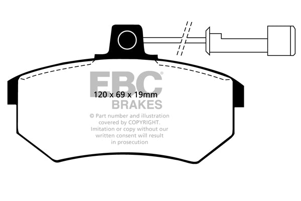DP486 Pastillas de freno ULTIMAX2 EBC Brakes para Audi 80 80 Avant 80 quattro 90 90 quattro 100 100 quattro 100 Avant quattro 200 200 Avant 200 quattro 200 quattro Avant Cabriolet Coupe Coupe quattro quattro WR A4 B5 80 E 100 CS
