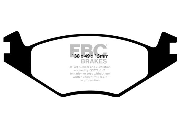 DP4517R Pastillas de freno YELLOWSTUFF EBC Brakes para Seat Cordoba Ibiza 6K Toledo Volkswagen Golf Mk1 Golf Mk2 Golf Mk3 Golf Cabriolet Mk1 Jetta Mk2 Passat B2 Passat B2 Estate Passat B3 Polo 86C Polo 86C G40 Santana Scirocco Mk1 Vento Volkswagen