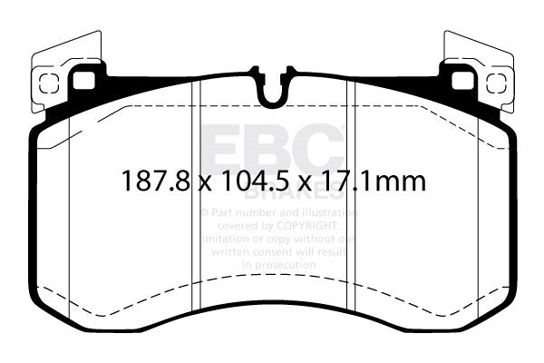 DP52409NDX Pastillas de freno BLUESTUFF NDX EBC Brakes para Mercedes-Benz GLEClass W167 GLE350de 4Matic GLEClass W167 GLE400d 4Matic GLEClass W167 GLE450 4Matic GLEClass W167 GLE53 AMG GLEClass W167 GLE580 4Matic GLEClass W167 GLE63 AMG GLEClass
