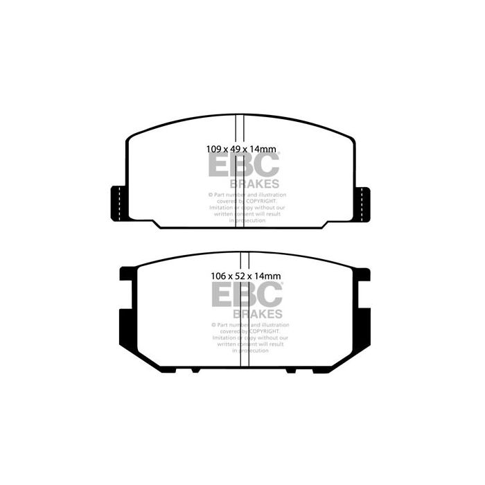 Pastillas de freno DP532 ULTIMAX2 EBC para Daihatsu Charmant, Toyota Carina TA60, Carina TA62, Corolla KE70 DX y Corolla AE86 Coupé.
