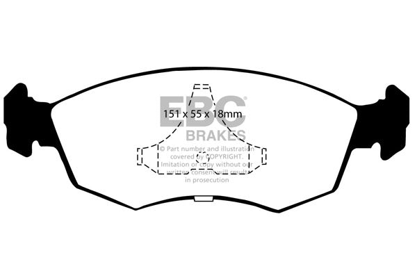 DP4605/2R Pastillas de freno YELLOWSTUFF EBC Brakes para Ford Escort Mk4 Escort Mk5 Escort Mk6 Orion Sierra GINETTA G27 HMC HMC SE MARLIN Cabriolet PANTHER Kallista TIGER Cat TVR Chimaera Griffith 280 350 390 400 420 450 Sierra XR4i Sierra XR Escort