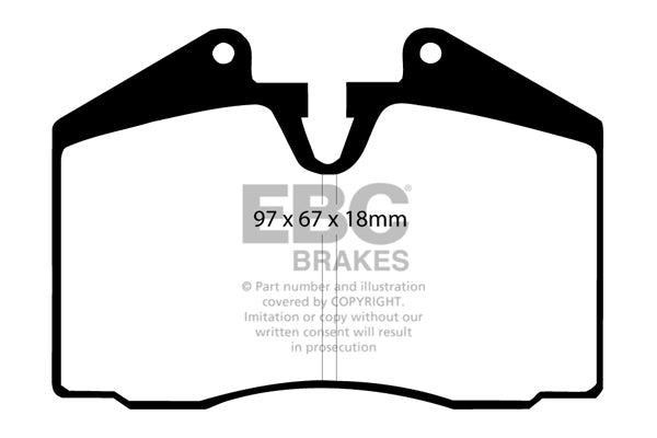 DP8612RP1 Pastillas de freno de competición RP-1 Racing EBC Brakes para FERRARI 348 F355 Porsche 911 944 968 456 550 575M LAMBORGHINI Diablo MASERATI Coupe Gransport Spyder 3200 GT 4200 Coupe 928 FERRARI 348 F355 Porsche 911 911 964 944 968 456 550