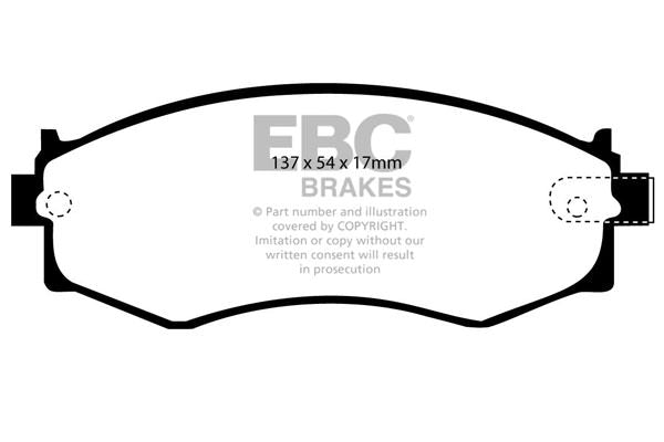 DP2792 Pastillas de freno GREENSTUFF EBC Brakes para Hyundai Sonata Nissan Prairie M11 Primera W10 Silvia S14 Skyline R32 Skyline R33 200SX S13 Infiniti G20 Nissan Sentra Skyline R32 Skyline R33 Stanza 240SX Skyline R32 GTE Skyline R33 GTS Nissan