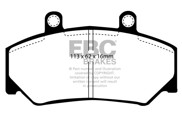 DP4800R Pastillas de freno YELLOWSTUFF EBC Brakes para UMM Alter II Alter Trofeu Volvo 740 760 780 940 960 Volvo 740 760 780 960 94