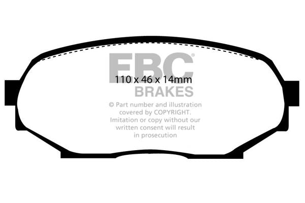 EBC Brakes DP4802R YELLOWSTUFF Brake Pads for Mazda GEO Storm, Isuzu Impulse Stylus, Mazda Miata MX5 & MX5 Mk1 NA – otra vista