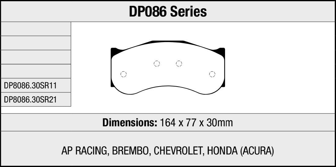 Pastillas de freno de competición DP8086.30SR21 sinterizadas SR21™ EBC Brakes