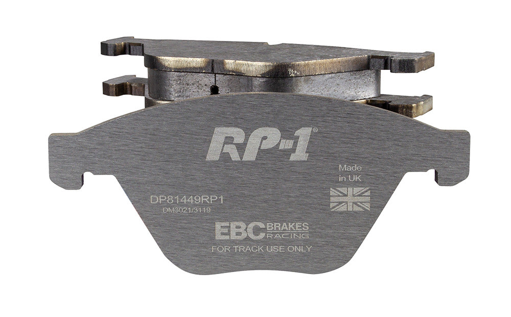 DP81449RP1 Pastillas de freno Racing RP-1 Racing EBC Brakes para BMW Serie 1 E82 1M Coupe 1M Serie 1 E82 M Coupe 135 Serie 5 E60 520 Serie 5 E60 523 Serie 5 E60 525 Serie 5 E60 530 Serie 5 E60 540 Serie 5 E60 545 Serie 5 X 4WD E60 525 Serie 5 xDrive E60