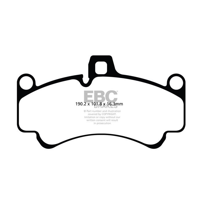 Pastillas de freno de competición DP81516.18SR11 sinterizadas SR11™ EBC para Porsche 911 996 GT2, 911 996 GT3, 911 997 GT3, 911 997 Turbo y 911 997 Turbo S.