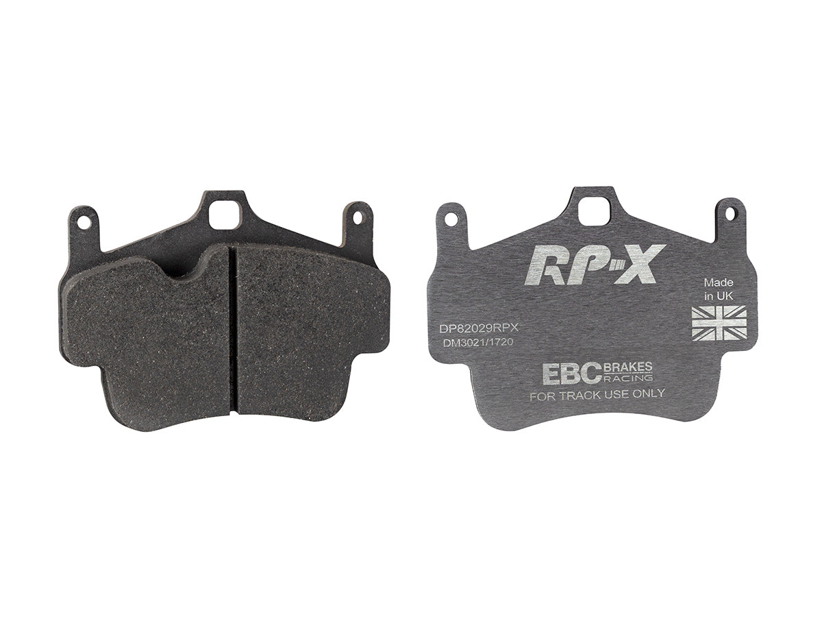 DP82029RPX Pastillas de freno de competición RP-X Racing EBC Brakes para Porsche Boxster 987 Boxster Spyder 987 Cayman 987 Porsche 911 997 Boxster Boxster S Boxster Spyder Cayman Cayman Sport 911 997 Carrera 911 997 Carrera 4 911 997 Carrera 4 Targa
