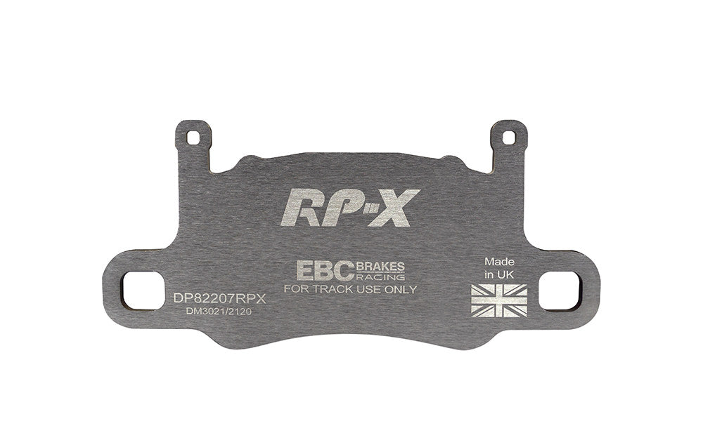 DP82307RPX Pastillas de freno de competición RP-X Racing EBC Brakes para Porsche 718 Spyder 982 Boxster 718 Cayman 718 Porsche 911 991/2 Boxster 718 Cayman 718 911 991/2 Carrera 911 991/2 Carrera 4 911 991/2 Carrera 4 Targa 911 991/2 Carrera 4 GTS