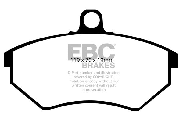 DP4841/2R Pastillas de freno YELLOWSTUFF EBC Brakes para Seat Cordoba Ibiza 6K Toledo Volkswagen Corrado Golf Mk2 Golf Mk3 Golf Cabriolet Mk3 Passat B3 Passat B4 Vento Volkswagen Corrado Golf Mk3 GTi Mk3 Jetta Mk3 Cordoba Cupra Ibiza 6K Cupra Toledo