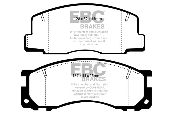 DP2876 Pastillas de freno GREENSTUFF EBC Brakes para Toyota Estima Lucida Previa Toyota Previa
