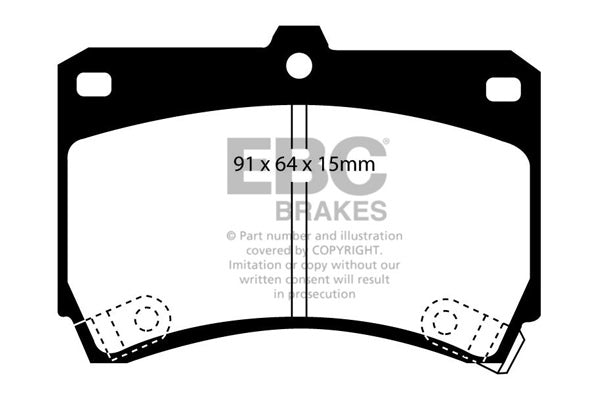 DP4884R Pastillas de freno YELLOWSTUFF EBC Brakes para KIA Rio DC Mazda 121 323 Demio Familia Ford Aspire Escort Mazda Protege 323 MERCURY Tracer Familia GTR AZ3