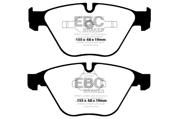 DP42006R Pastillas de freno YELLOWSTUFF EBC Brakes para BMW 3 Series E90 325 3 Series E90 330 3 Series E90 335 3 Series X 4WD E90 330 3 Series X 4WD E90 335 3 Series xDrive E90 330 3 Series xDrive E90 335 3 Series E91 325 3 Series E91 330 3 Series