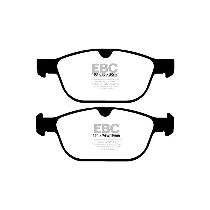 Pastillas de freno DPX2018 ULTIMAX2 EBC para Volvo XC60, XC60 T5, XC60 T6, XC60 D3, XC60 D4, XC90 de primera generación y XC60 D5.