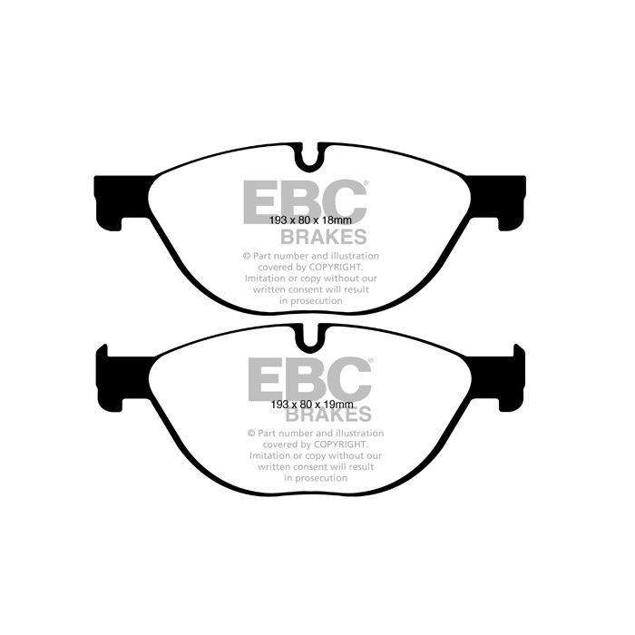 Pastillas de freno DPX2019 ULTIMAX2 EBC para BMW Serie 5 GT F07 520 Serie 5 GT F07 530 Serie 5 GT F07 535 Serie 5 GT F07 550 Serie 5 xDrive GT F07 530 Serie 5 xDrive GT F07 535 Serie 5 F10 525 Serie 5 F10 528 Serie 5 F10 530 Serie 5 F10 535 Serie 5