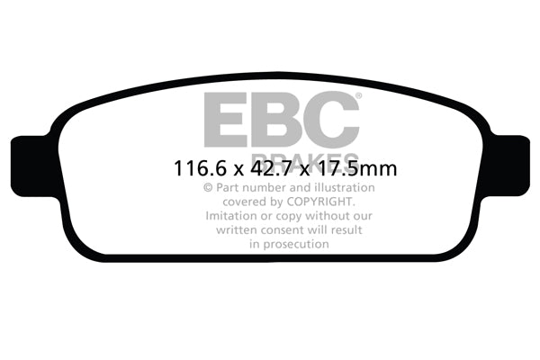 DP42066R Pastillas de freno YELLOWSTUFF EBC Brakes para Chevrolet Cruze J300 Orlando Trax Opel Astra J Astra J OPC Astra GTC J Astra GTC J OPC Cascada GTC J GTC J OPC Mokka Mokka X Zafira Tourer VAUXHALL Astra J Astra GTC J Cascada GTC J GTC J VXR