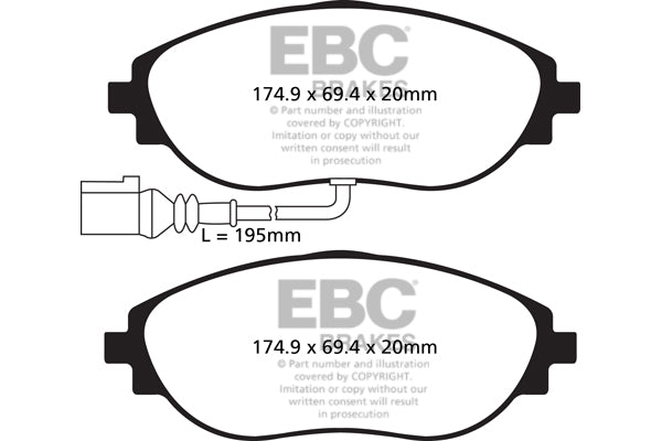 DP82127RPX Pastillas de freno de competición RP-X Racing EBC Brakes para Audi A3 8Y A3 quattro 8Y S3 8V S3 8Y TT 8S TT quattro 8S TTS quattro 8S CUPRA Formentor Leon Seat Leon 5F Leon 5F Cupra Skoda Octavia 5E Octavia 5E 4x4 Octavia 5E RS Octavia 5E