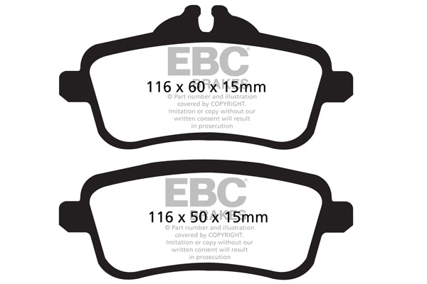 DPX2137 Pastillas de freno ULTIMAX2 EBC Brakes para Mercedes-Benz GLClass X166 GL350 GLClass X166 GL400 GLEClass W166 GLE250 D GLEClass W166 GLE250 D 4Matic GLEClass W166 GLE350 D GLEClass W166 GLE400 GLEClass W166 GLE500 GLEClass W166 GLE500 4Matic