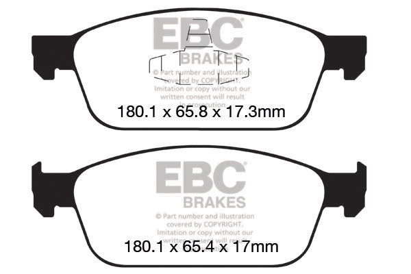 DP62145 Pastillas de freno GREENSTUFF EBC Brakes para Ford Kuga Mk2