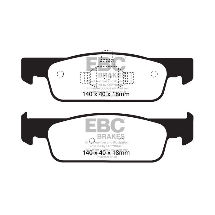 Pastillas de freno DPX2146 ULTIMAX2 EBC para Dacia Logan, Logan MCV, Renault Captur, Clio Mk4 de primera generación, Twingo, SMART Forfour W453, Forfour W453 Brabus, Fortwo W453, Fortwo W453 Brabus, Forfour EQ W453, Fortwo EQ W453 y Sandero Mk2.
