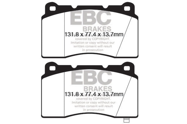 DP42147R Pastillas de freno YELLOWSTUFF EBC Brakes para Hyundai Genesis Coupe Hyundai Genesis Coupe Chevrolet Middle East and South Africa Lumina Holden Australia and New Zealand Commodore VE Redline Commodore VF Holden HSV Australia and New Zealand E F
