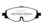 DPX2150 Pastillas de freno ULTIMAX2 EBC Brakes para Audi A1 GB A3 8V A3 8Y A3 Cabriolet 8V A3 Cabriolet quattro 8V A3 quattro 8V A3 quattro 8Y Q2 Q2 quattro Q3 F3 Q3 quattro F3 TT 8S TT quattro 8S CUPRA Formentor Ford Tourneo Connect Seat Ateca Leon