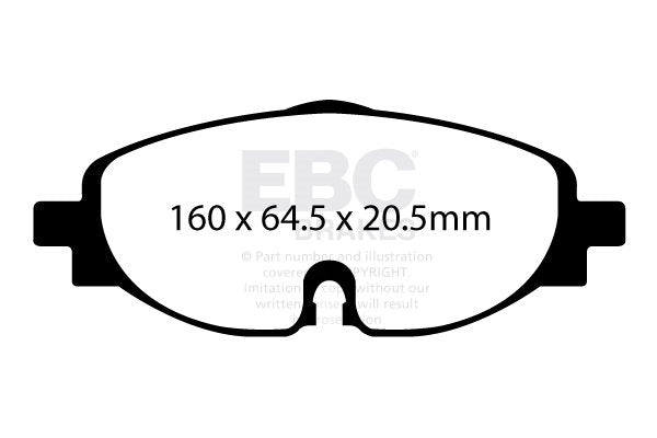 DPX2150 Pastillas de freno ULTIMAX2 EBC Brakes para Audi A1 GB A3 8V A3 8Y A3 Cabriolet 8V A3 Cabriolet quattro 8V A3 quattro 8V A3 quattro 8Y Q2 Q2 quattro Q3 F3 Q3 quattro F3 TT 8S TT quattro 8S CUPRA Formentor Ford Tourneo Connect Seat Ateca Leon
