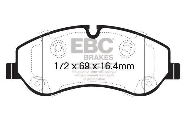 DPX2151 Pastillas de freno ULTIMAX2 EBC Brakes para Ford COMMERCIAL Tourneo Custom Transit 4th Gen 290 Transit 4th Gen 310 Transit 4th Gen 330 Transit Custom 250 Transit Custom 270 Transit Custom 290 Transit Custom 310 Transit Custom 330 Transit