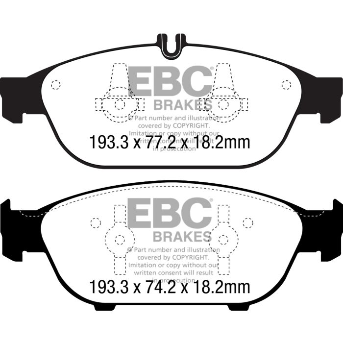 DP42169R YELLOWSTUFF EBC Brake Pads for Mercedes-Benz Mercedes-Benz E550 Coupé W212 E-Class W212 E500 E-Class Cabriolet A207 E500 E-Class Coupé C207 E500 E-Class Estate S212 E500