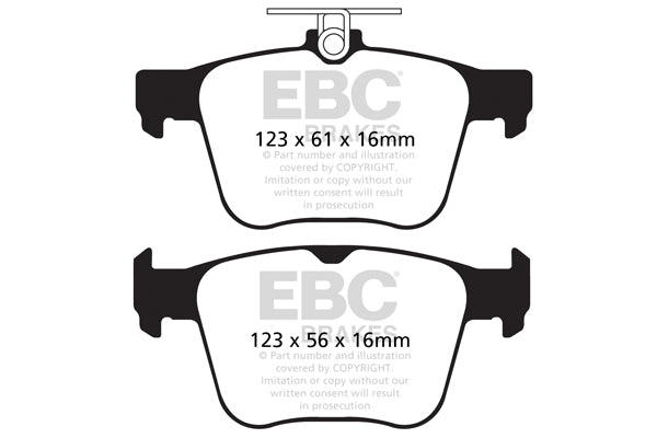 DP82173RP1 Pastillas de freno de competición RP-1 Racing EBC Brakes para Audi S3 8V TT 8S TT quattro 8S TTS quattro 8S Seat Leon 5F Skoda Superb 3V Superb 3V PHEV Volkswagen Golf Mk7 Passat B8 Passat Alltrack 3G Audi S3 Leon 5F Cupra Leon 5F Cupra R