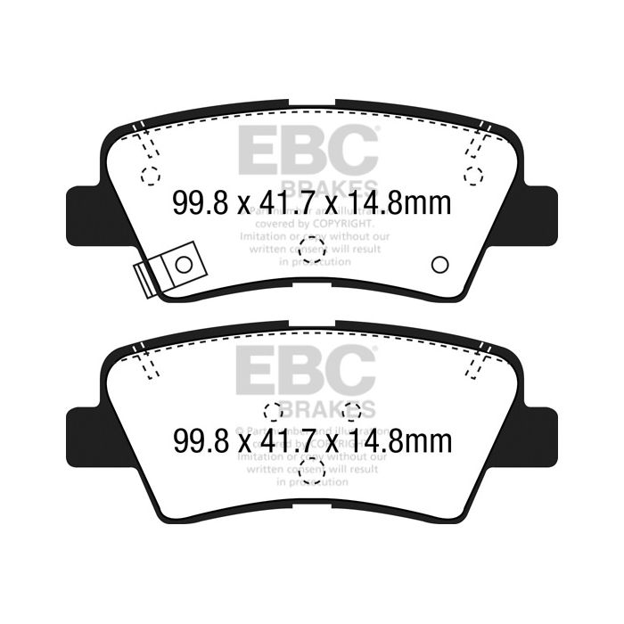 Pastillas de freno DPX2188 ULTIMAX2 EBC para Hyundai Ioniq Veloster KIA Carens Ceed CD Niro Optima TF ProCeed CD Rio UB Soul Soul EV Stonic XCeed Cee'd ED Ssangyong Tivoli i30 GD i30 PD Cee'd JD ProCee'd JD eNiro