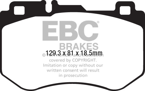 DP42209R Pastillas de freno YELLOWSTUFF EBC Brakes para Mercedes-Benz CClass W205 C160 CClass W205 C180 CClass W205 C180 TD CClass W205 C200 CClass W205 C200 4Matic CClass W205 C200 TD CClass W205 C220 TD CClass W205 C220 TD 4Matic CClass W205 C250