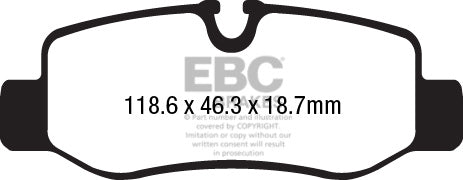 DPX2224 Pastillas de freno ULTIMAX2 EBC Brakes para Mercedes-Benz Vito W447 eVito Tourer Mercedes-Benz COMMERCIAL Vito W447 109 Vito W447 110 Vito W447 111 Vito W447 114 Vito W447 116 Vito W447 119 Vito W447 eVito EQV EQV 300 VClass W447 V200 VClass