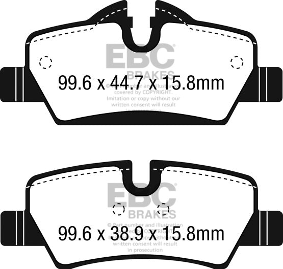 DPX2228 Pastillas de freno ULTIMAX2 EBC Brakes para Mini Hatch 3rd Gen F55 Cooper Mini Hatch 3rd Gen F55 Cooper S Mini Hatch 3rd Gen F55 Works Mini Hatch 3rd Gen F56 Cooper Mini Hatch 3rd Gen F56 Cooper S Mini Hatch 3rd Gen F56 Works Mini