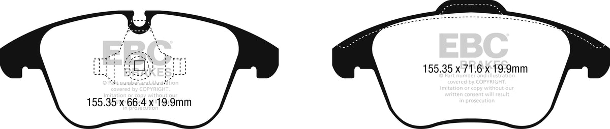 DPX2252 Pastillas de freno ULTIMAX2 EBC Brakes para Jaguar XE
