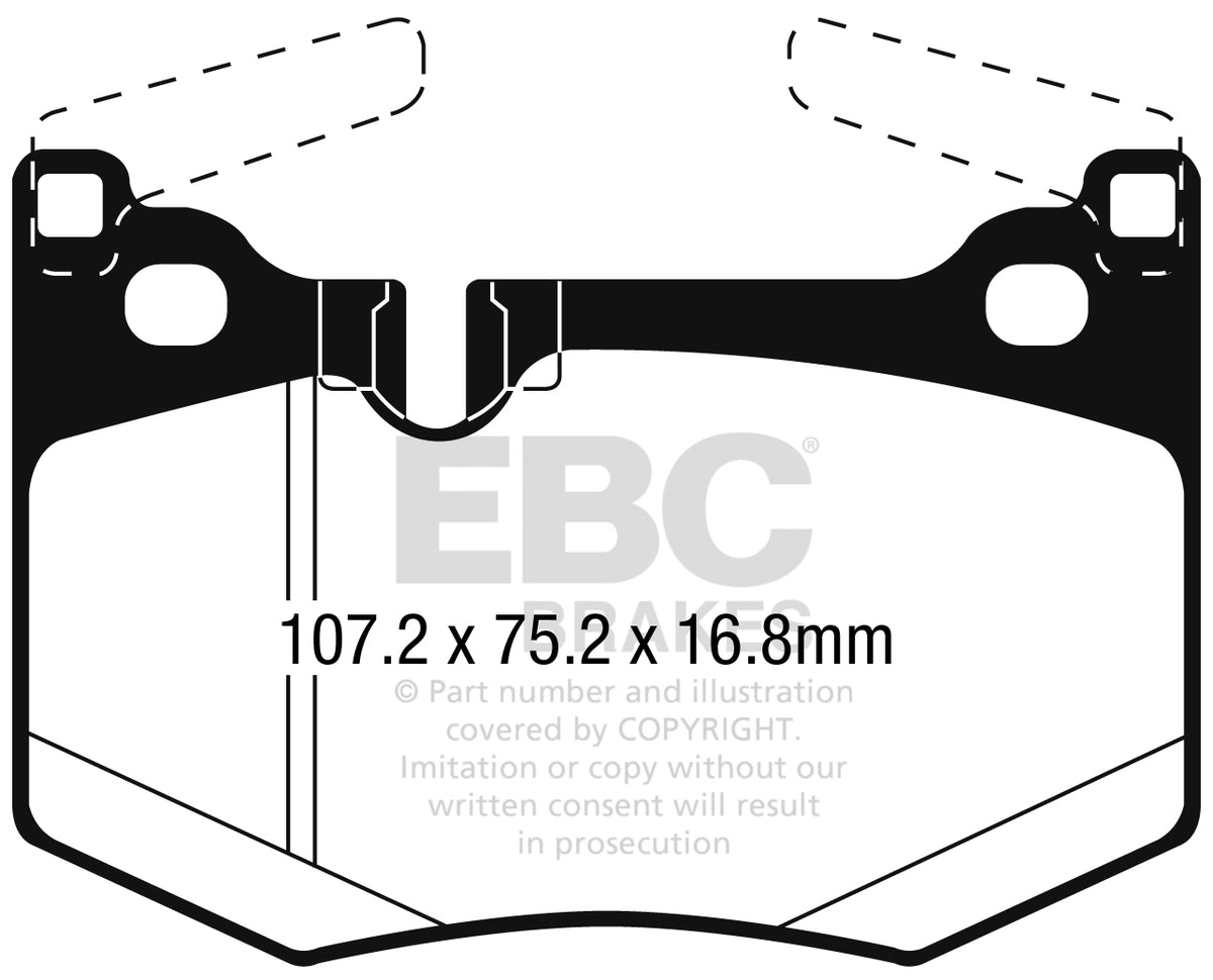 DP42261R Pastillas de freno YELLOWSTUFF EBC Brakes para Lexus Lexus GS-F RC-F GSF RCF