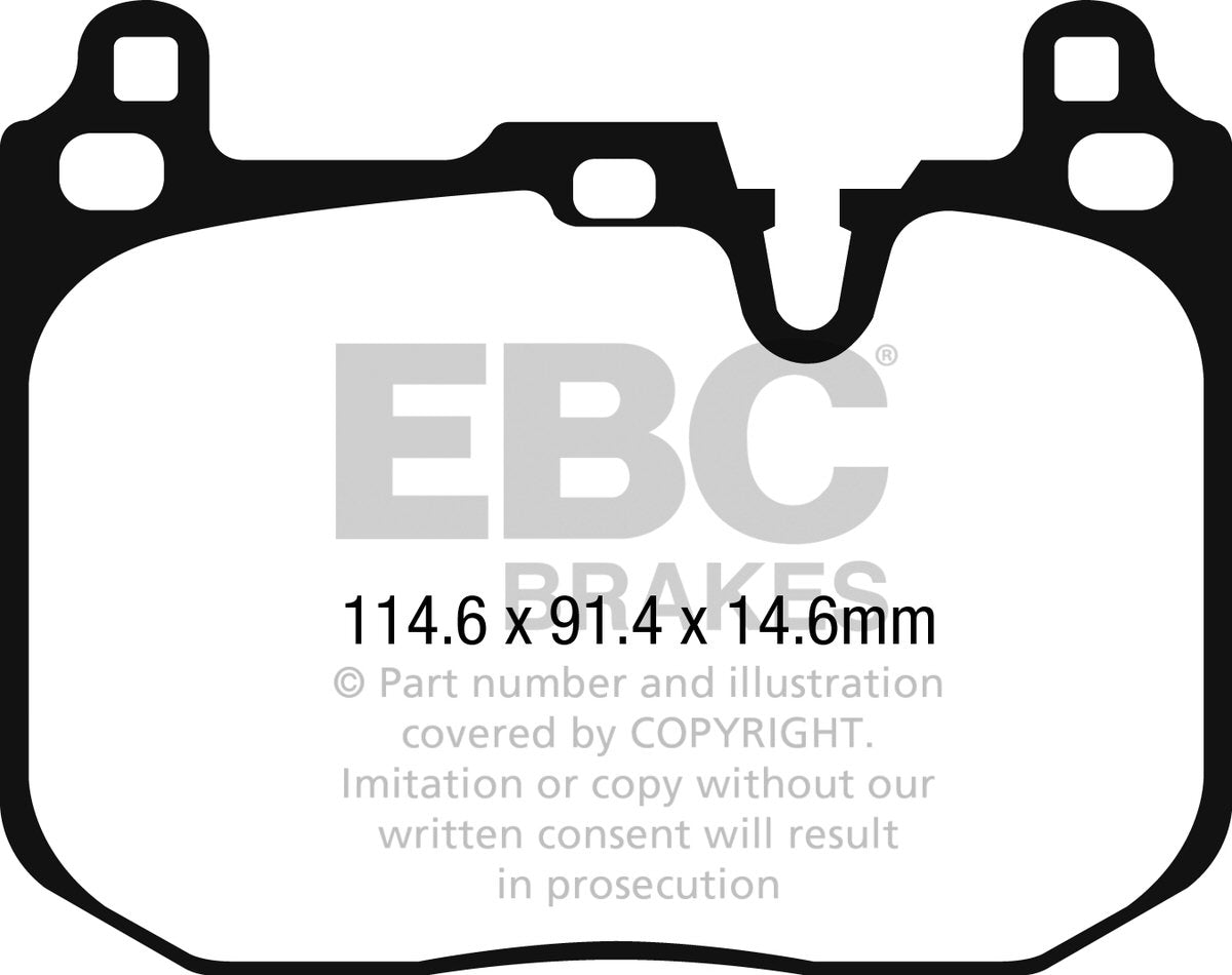 DP42271R Pastillas de freno YELLOWSTUFF EBC Brakes para Mini Hardtop F55 Hardtop F56 Clubman F54 Convertible F57 Countryman F60 Mini Hatch 3rd Gen F55 Works Mini Hatch 3rd Gen F56 Works Mini Clubman F54 JCW Mini Convertible F57 Works Mini Countryman