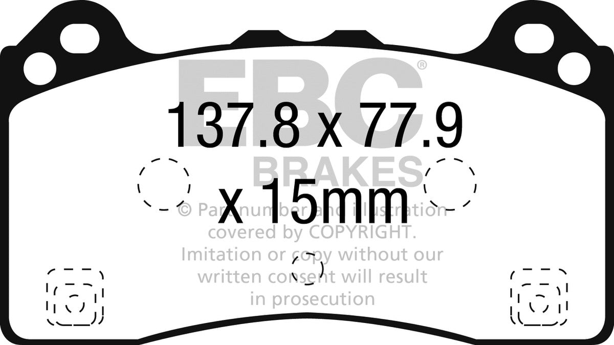 DP82274RP1 Pastillas de freno de competición RP-1 Racing EBC Brakes para Ford Focus Mk3 2.3 RS